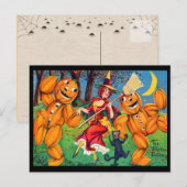 Hexentanz Halloween Postkarte (Vorne/Hinten)