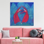 Hexentanz, pastellfarbene Malerei, Fantasiekunst Leinwanddruck (Insitu (Wohnzimmer))