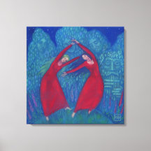 Hexentanz, pastellfarbene Malerei, Fantasiekunst