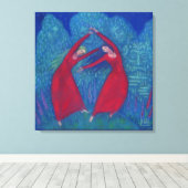 Hexentanz, pastellfarbene Malerei, Fantasiekunst Leinwanddruck (Insitu (Holzboden))