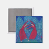 Hexentanz, pastellfarbene Malerei, Fantasiekunst Magnet (Vorderseite/Rückseite)