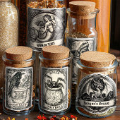 Hexentasche Flasche Magische Zauberer Gewürzmarken Aufkleber