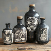 Hexentasche Flasche Magische Zauberer Gewürzmarken Aufkleber