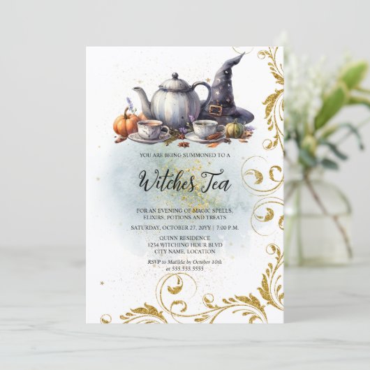 Hexentee Einladung (Stehend Vorderseite)