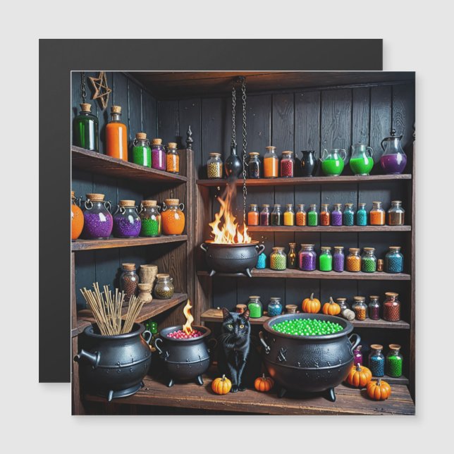 Hexentrank A Magical Alchemist's Haven Magnetkarte (Vorne/Hinten)