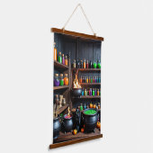Hexentrank A Magical Alchemist's Haven Wandteppich Mit Holzrahmen (Gewinkelt)