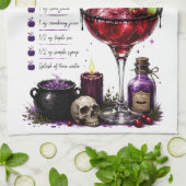 Hexentrank Halloween-Rezept Geschirrtuch (Gefaltet)