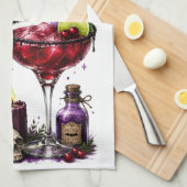 Hexentrank Halloween-Rezept Geschirrtuch (Viertel Falte)