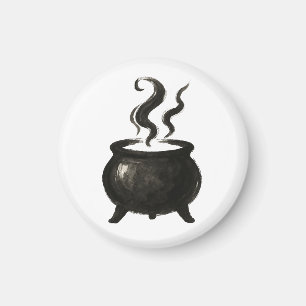Hexentrank – Minimalistischer Halloween-Kessel auf Magnet