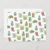 Hexentrank-Muster doppelt Postkarte (Vorne/Hinten)