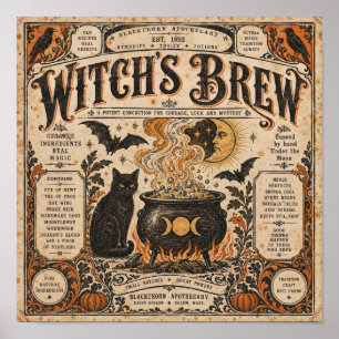 Hexentrank Vintage Halloween Apothekenplakat Poster