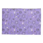 Hexentränke Lila Alchemy Pattern Halloween Kissenbezug (Rückseite)