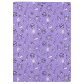 Hexentränke Lila Alchemy Pattern Halloween Klemmbrett (Rückseite)