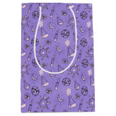Hexentränke Lila Alchemy Pattern Halloween Mittlere Geschenktüte (Vorderseite)