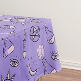Hexentränke Lila Alchemy Pattern Halloween Tischdecke