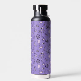 Hexentränke Lila Alchemy Pattern Halloween Trinkflasche