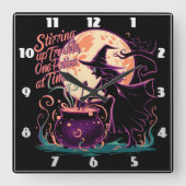 Hexentränke unter Vollmond Quadratische Wanduhr (Vorderseite)
