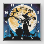 Hexentränke zu Halloween Quadratische Wanduhr (Vorderseite)
