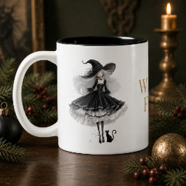 Hexentreibstoff Gothic Hexen-Kaffeetasse Zweifarbige Tasse