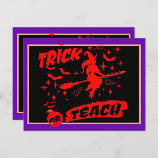 Hexentrick oder Teach Red Hexy Lehrer Postkarte (Vorne/Hinten)