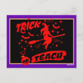 Hexentrick oder Teach Red Hexy Lehrer Postkarte (Rückseite)