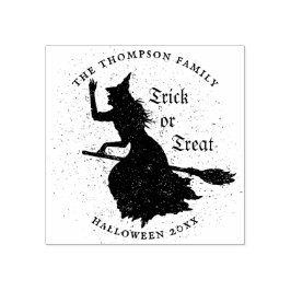 Hexentrick oder Treat Halloween Grunge Illustratio Gummistempel