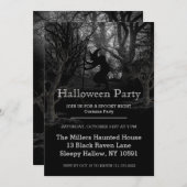 Hexenwald-Halloween-Party Einladung (Vorne/Hinten)