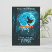 Hexenwald-Halloween-Party Einladung (Stehend Vorderseite)