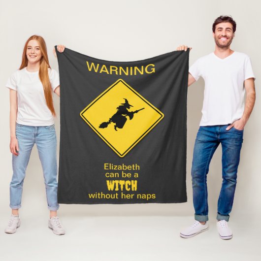 Hexenwarnung Halloween Fleecedecke (Beispiel)