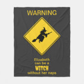 Hexenwarnung Halloween Fleecedecke (Vorderseite)