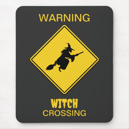 Hexenwarnung Halloween Mousepad (Vorne)