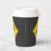 Hexenwarnung Halloween Pappbecher (Rechts)