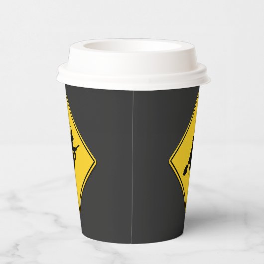 Hexenwarnung Halloween Pappbecher (Rechts)