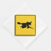 Hexenwarnung Halloween Serviette (Ecke)