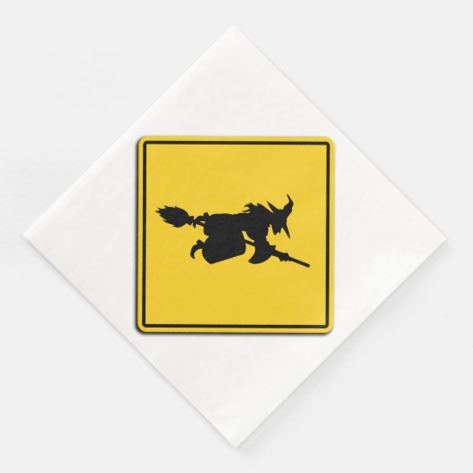 Hexenwarnung Halloween Serviette (Ecke)