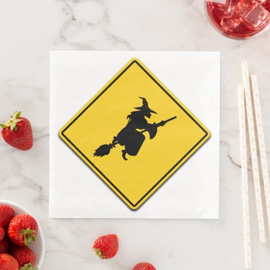 Hexenwarnung Halloween Serviette (Beispiel)