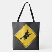 Hexenwarnung Halloween Tasche (Vorderseite)