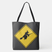 Hexenwarnung Halloween Tasche (Rückseite)