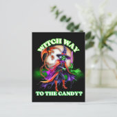 Hexenweg bis zum Candy Halloween Feiertagspostkarte (Stehend Vorderseite)
