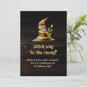 Hexenweg zum Candy Funny Halloween Zitat Einladung (Stehend Vorderseite)