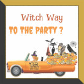 Hexenweg zum Party Halloween Crew Katzen Bat Owls Aufkleber (Vorderseite)