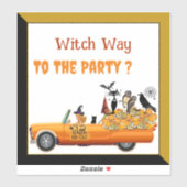 Hexenweg zum Party Halloween Crew Katzen Bat Owls Aufkleber (Blatt)