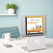 Hexenweg zum Party Halloween Crew Katzen Bat Owls Aufkleber (Laptop auf Schreibtisch)