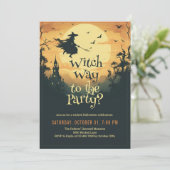 Hexenweg zum Party Halloween Einladung (Stehend Vorderseite)