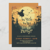 Hexenweg zum Party Halloween Einladung (Vorne/Hinten)