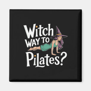 Hexenweg zum Pilates Lustiger Halloween-Pilates-Yo Magnet