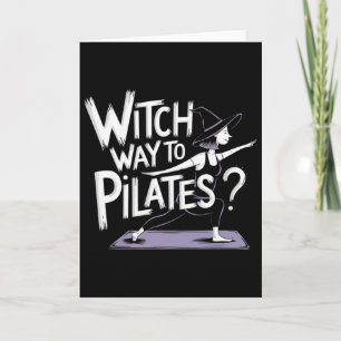 Hexenweg zum Pilates Lustiges Halloween Pilates Yo Karte