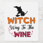 Hexenweg zum WeinHalloween Weinetikett (Einzelnes Label)