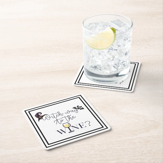 Hexenweg zum Wine Funny Rechteckiger Pappuntersetzer (Vor Ort)