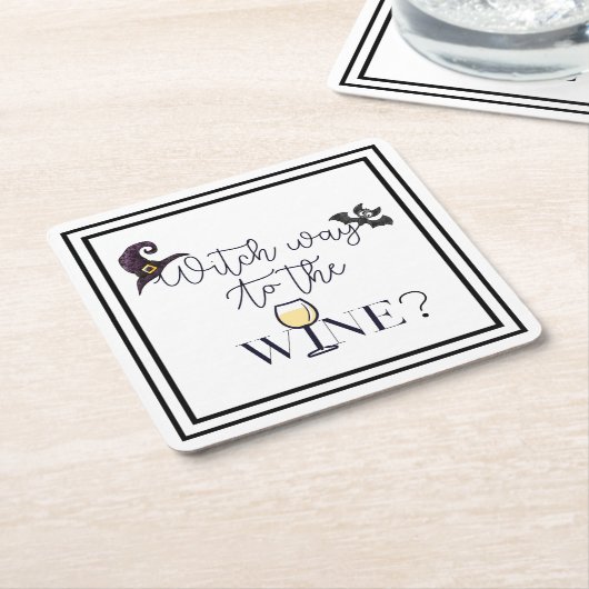 Hexenweg zum Wine Funny Rechteckiger Pappuntersetzer (angewinkelt)